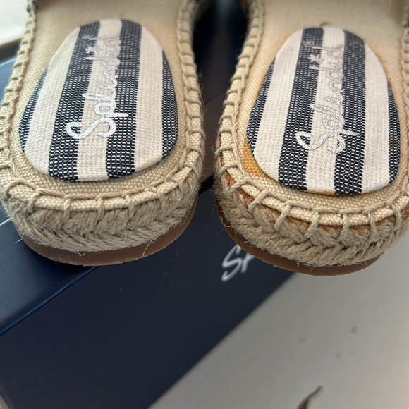 SPLENDID Navy/cream slides/mules/clogs, leather and canvas Size 6 - Picture 6 of 10